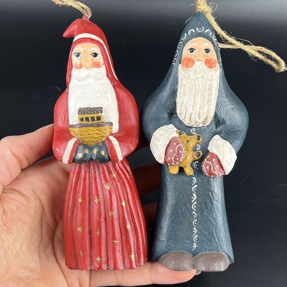 Lot 2 Randy Tate Santa Folk Art Christmas Figurines Boat Noah's Ark Teddy Bear - Picture 6 of 12